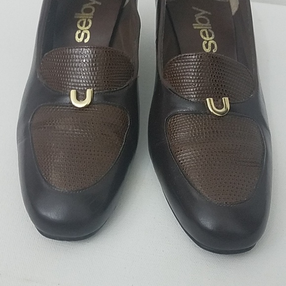 𝅺selby shoes 10.5C brown leather heels - Picture 4 of 7
